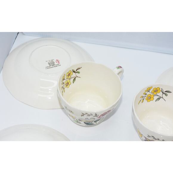 Copeland Spode Gainsborough Marlborough Tea Cup and Saucer Plates - 6pc set - Picture 13 of 15